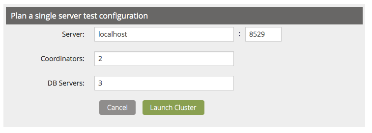 Single Server Dialog